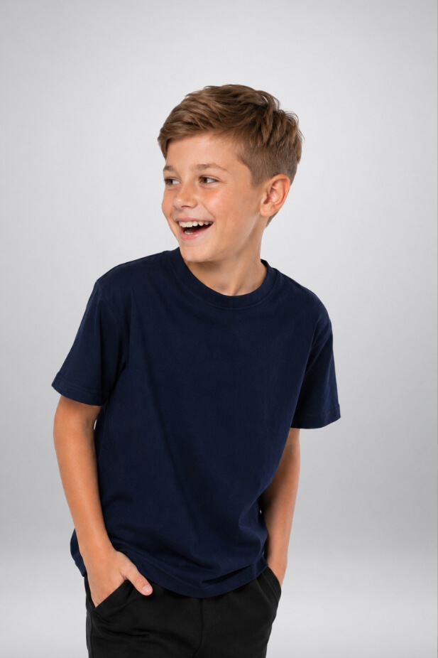 Basic blue T-shirt for boys